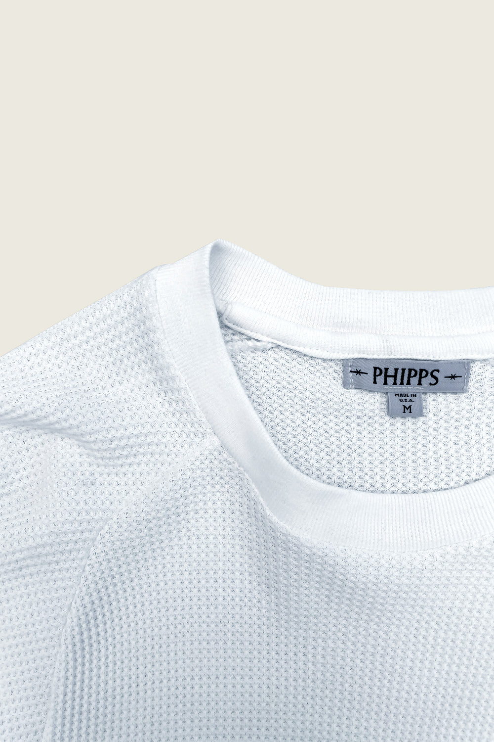 WAFFLE KNIT LONG SLEEVE LOGO T