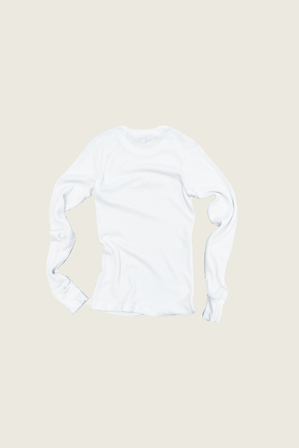 WAFFLE KNIT LONG SLEEVE LOGO T
